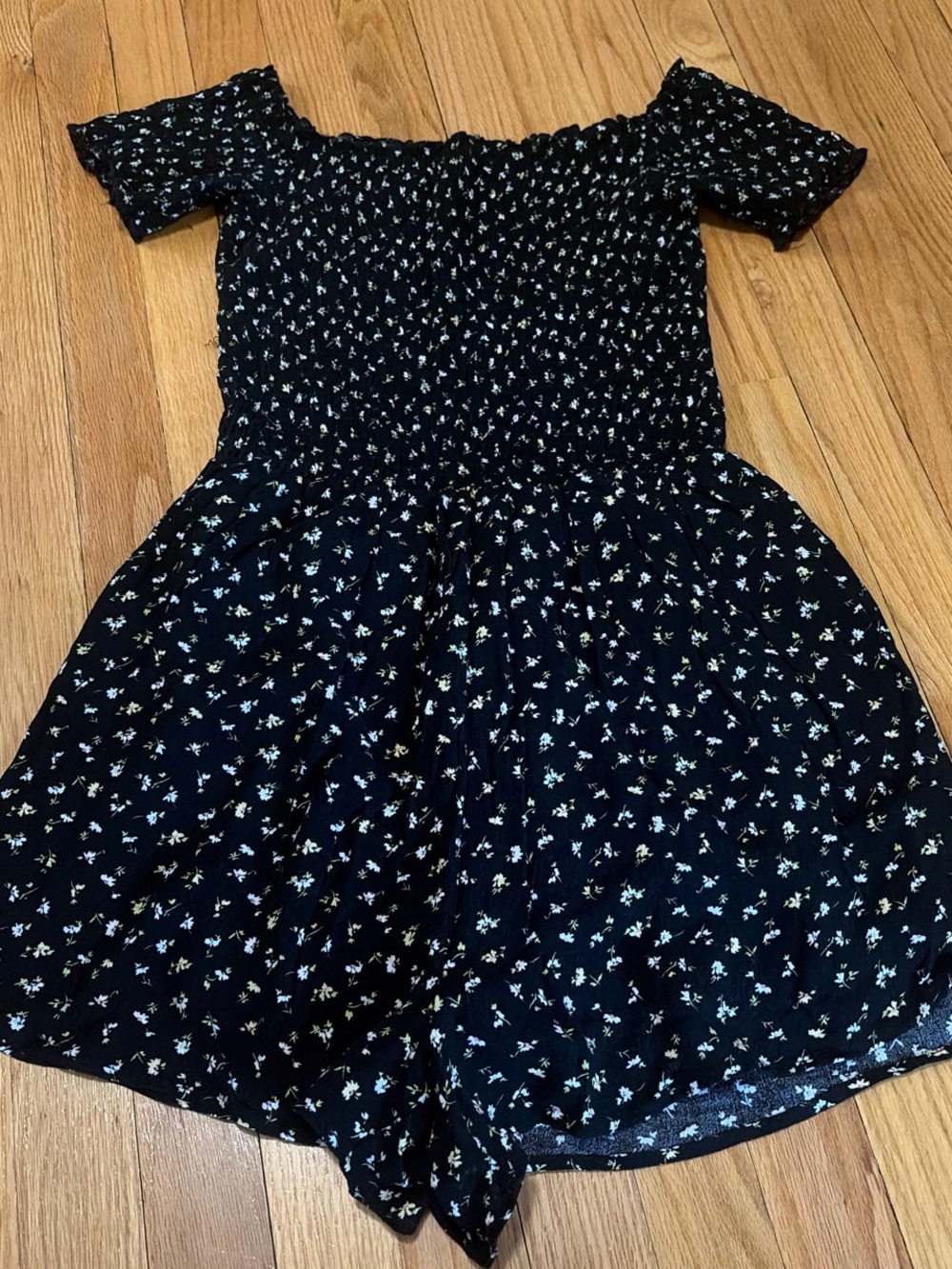 Black Floral Off-Shoulder Romper